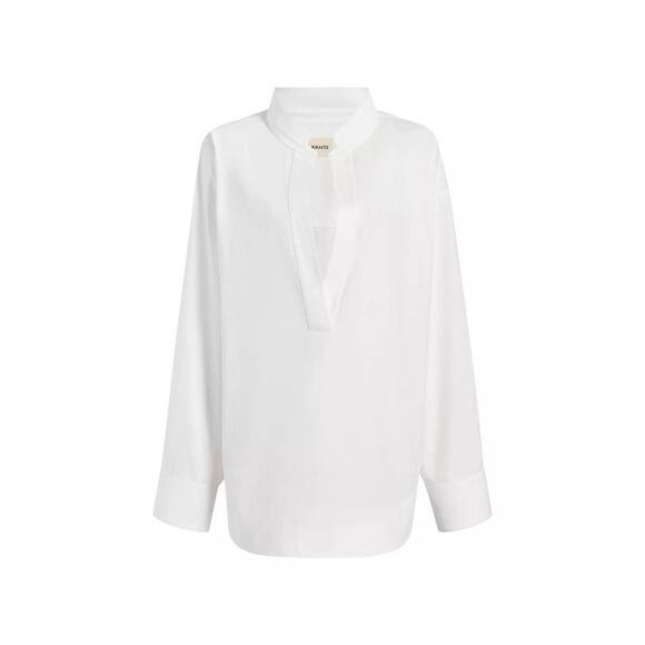 Khaite Tito Oversized Shirt Top in White 0 - Picture 5 of 5